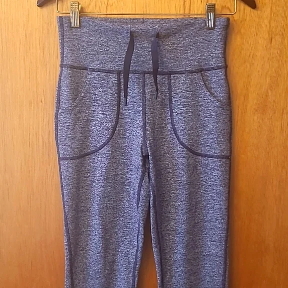Lululemon "Skinny Will" drawstring leggings in heathered purple, size 6. - Picture 7 of 14
